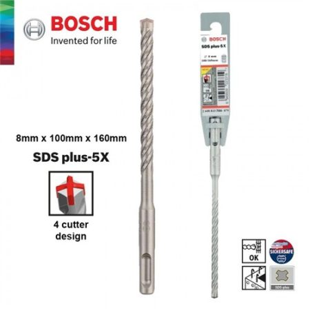 Bosch SDS-Plus - 5X fúrószár 8x100x160mm