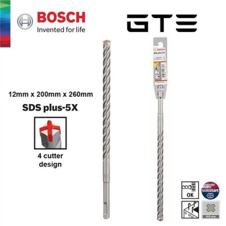 Bosch SDS-Plus - 5X fúrószár 12x200x260mm