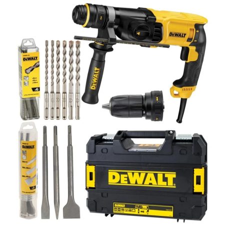 Dewalt SDS-PLUS Fúró-vésőkalapács tartozékkal  3-üzemmód, cseretokmány, 800 W, 2,6 J, koffer