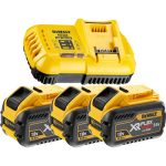   18V/54V FLEXVOLT gyorstöltő + 3 db 18V/54V XR FLEXVOLT akkumulátorral 9.0 Ah