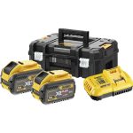   18V/54V FLEXVOLT gyorstöltő + 2 db 18V/54V XR FLEXVOLT akkumulátorral 12.0 Ah + TSTAK II