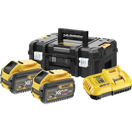 18V/54V FLEXVOLT gyorstöltő + 2 db 18V/54V XR FLEXVOLT akkumulátorral 12.0 Ah + TSTAK II