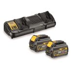   18V XR kétportos töltő +2 db. 18/54V XR FLEXVOLT akkumulátorral