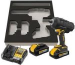   DeWalt Akkus 18V NAGY NYOMATÉKÚ ÜTVECSAVAROZÓ 1/2" 1626 NM,koffer, töltő és 2x 5Ah powerstack akku +ajándék akkumulátor szett