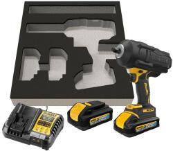 DeWalt Akkus 18V NAGY NYOMATÉKÚ ÜTVECSAVAROZÓ 1/2" 1626 NM,koffer, töltő és 2x 5Ah powerstack akku +ajándék akkumulátor szett