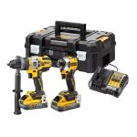   18V XR akkus szet: 2x5Ah POWERSTACK akku, Ütvecsavarozó+Ütvefúró-csavarozó DCF850+DCD999