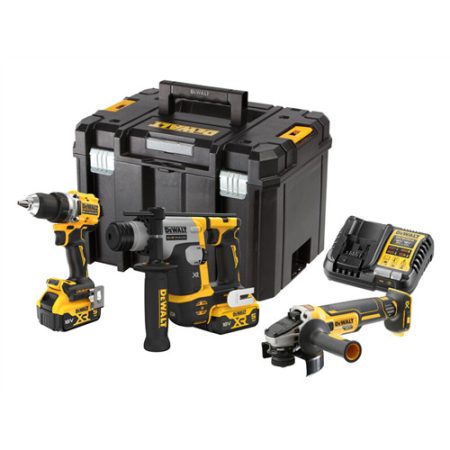 DeWALT 18V Akkus gépszett (DCD800+DCG405+DCH172)2x5,0Ah,Tstak VI+ ajándék „egy pár DEWALT munkavédelmi cipő” (részletek a leírásban)