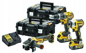 Dewalt 18V XR kombó készlet (DCD796, DCF887, DCG405,2 × DCB184, DCB115,2 × TSTAK II) 