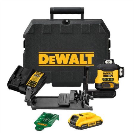 DEWALT DCLE34031D1 Zöld önszintező x3 360  keresztlézer 18V