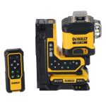   DEWALT DCLE34035D1 Zöld önszintező x3 360  keresztlézer távírányítóval 18V