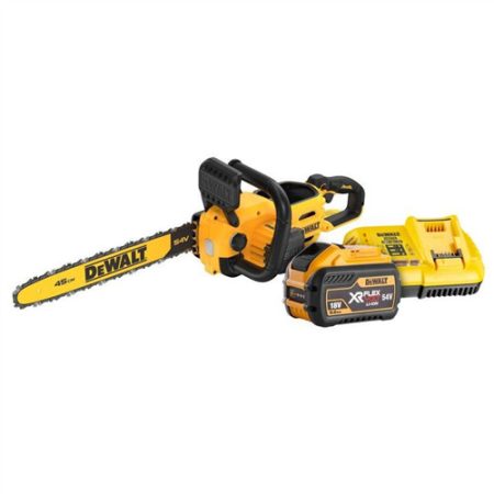 DeWalt 54V-os láncfűrész (45cm) töltő + 9Ah akkumulátor + AJÁNDÉK 54V XR Flexvolt 9AH akkumulátor