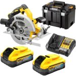   18V XR kefe nélkül 184mm körfűrész 2x5.0Ah Powerstack akku + töltő, koffer