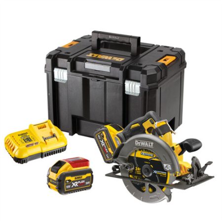 Dewalt DCS578NT-XJ 54V XR akkus körfűrész töltő+ 2x 9Ah akku TSTAK kofferben + AJÁNDÉK 54V XR Flexvolt 9AH akkumulátor
