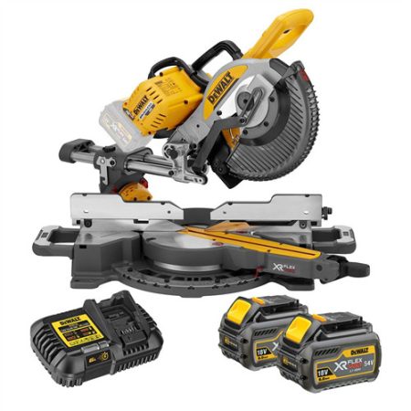 54V FLEXVOLT 250mm Gérfűrész (2 x 6,0 Ah akku + töltő)+ AJÁNDÉK 54V XR Flexvolt 9AH akkumulátor